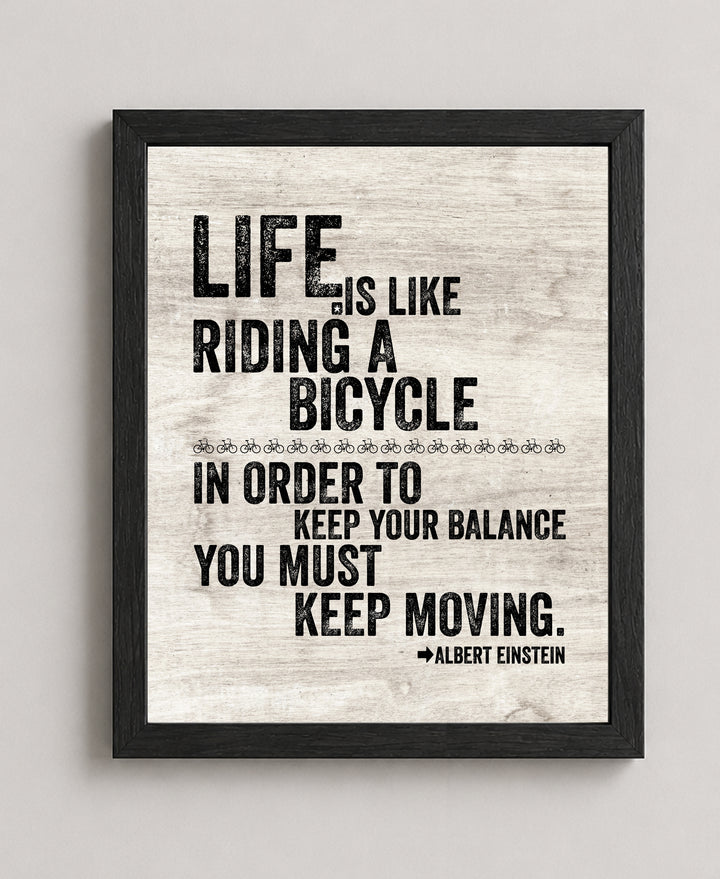 Albert Einstein Life Is Like Inspirational Wall Art