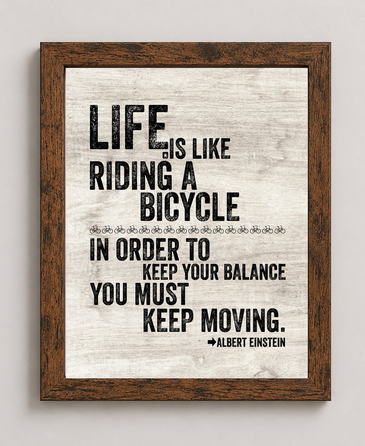 Albert Einstein Life Is Like Inspirational Wall Art
