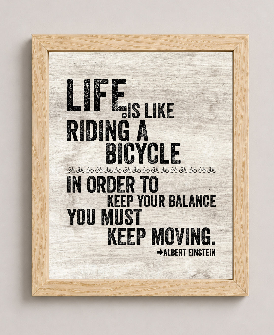 Albert Einstein Life Is Like Inspirational Wall Art