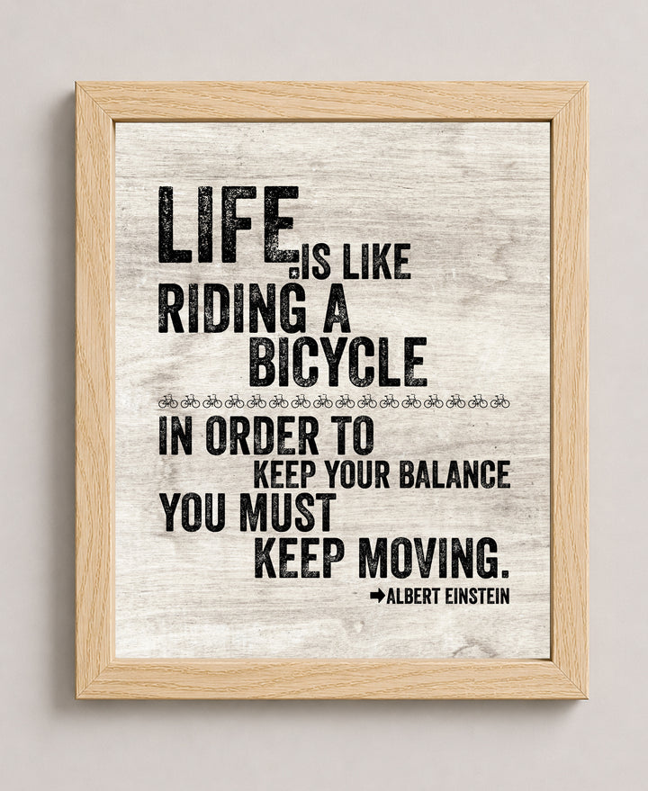 Albert Einstein Life Is Like Inspirational Wall Art