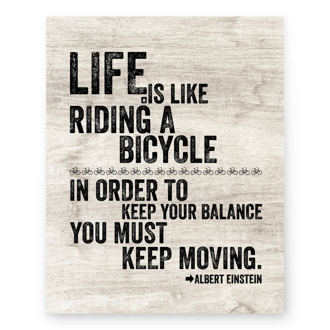 Albert Einstein Life Is Like Inspirational Wall Art
