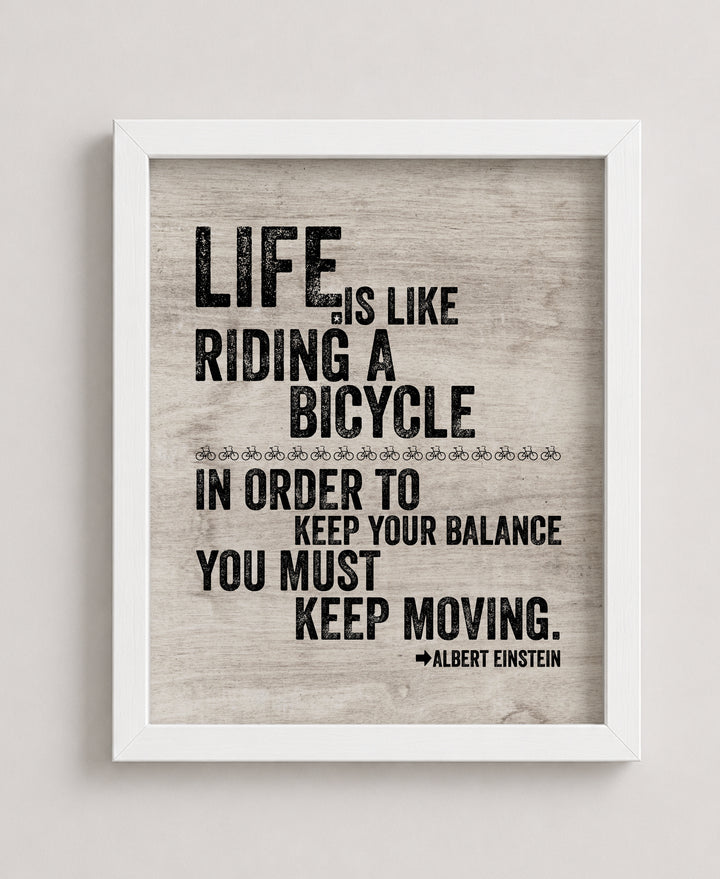 Albert Einstein Life Is Like Inspirational Wall Art