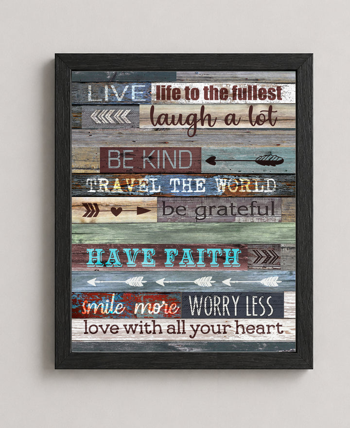 Live Life to the Fullest Inspirational Wall Art