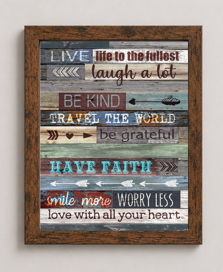 Live Life to the Fullest Inspirational Wall Art