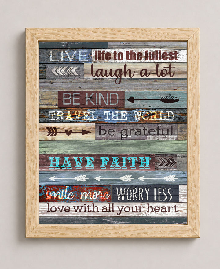 Live Life to the Fullest Inspirational Wall Art