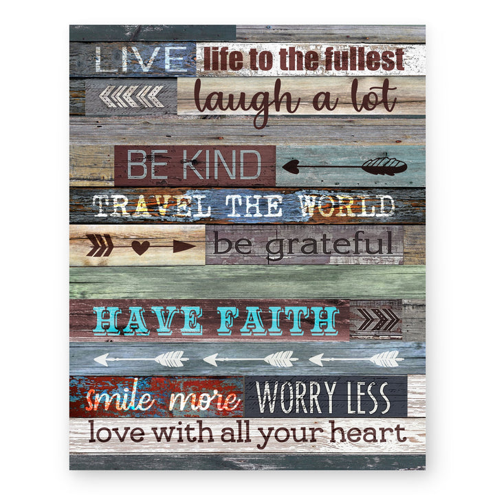 Live Life to the Fullest Inspirational Wall Art