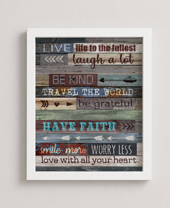 Live Life to the Fullest Inspirational Wall Art