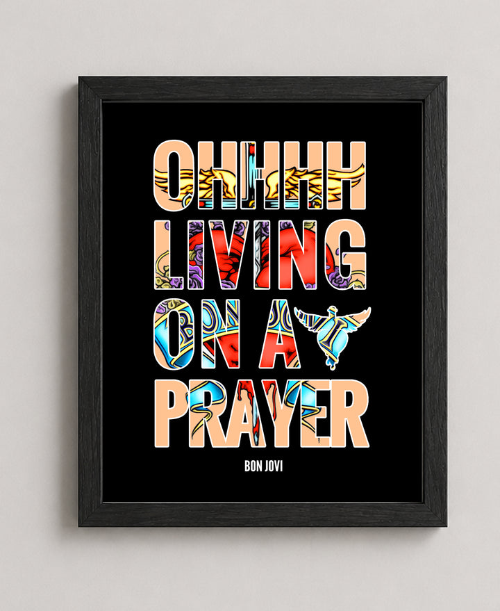 Bon Jovi Living on a Prayer Vintage Rock Christian Wall Art
