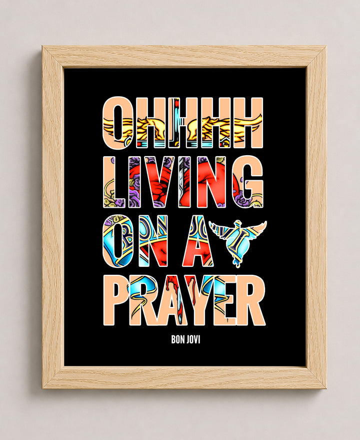 Bon Jovi Living on a Prayer Vintage Rock Christian Wall Art