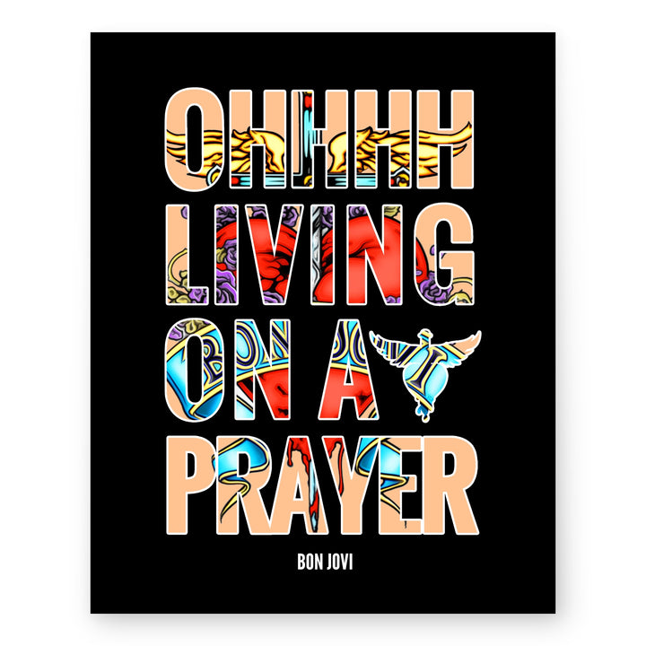 Bon Jovi Living on a Prayer Vintage Rock Christian Wall Art