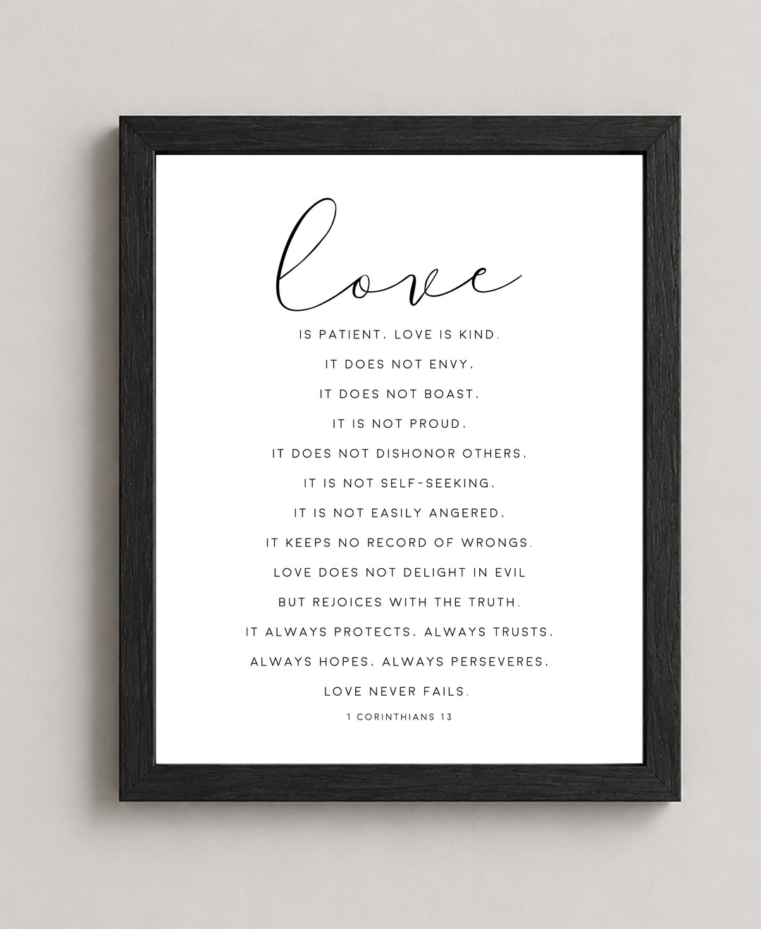 Love Is Patient Love Is Kind 1 Corinthians Family Inspirational Wall Art