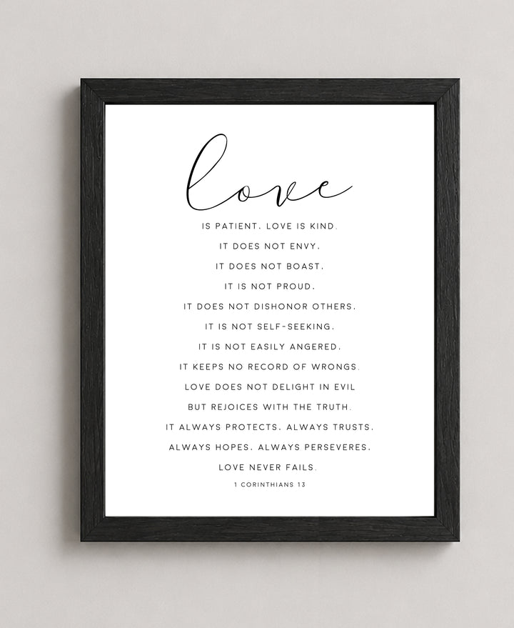 Love Is Patient Love Is Kind 1 Corinthians Family Inspirational Wall Art