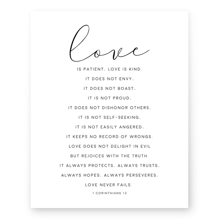 Love Is Patient Love Is Kind 1 Corinthians Family Inspirational Wall Art