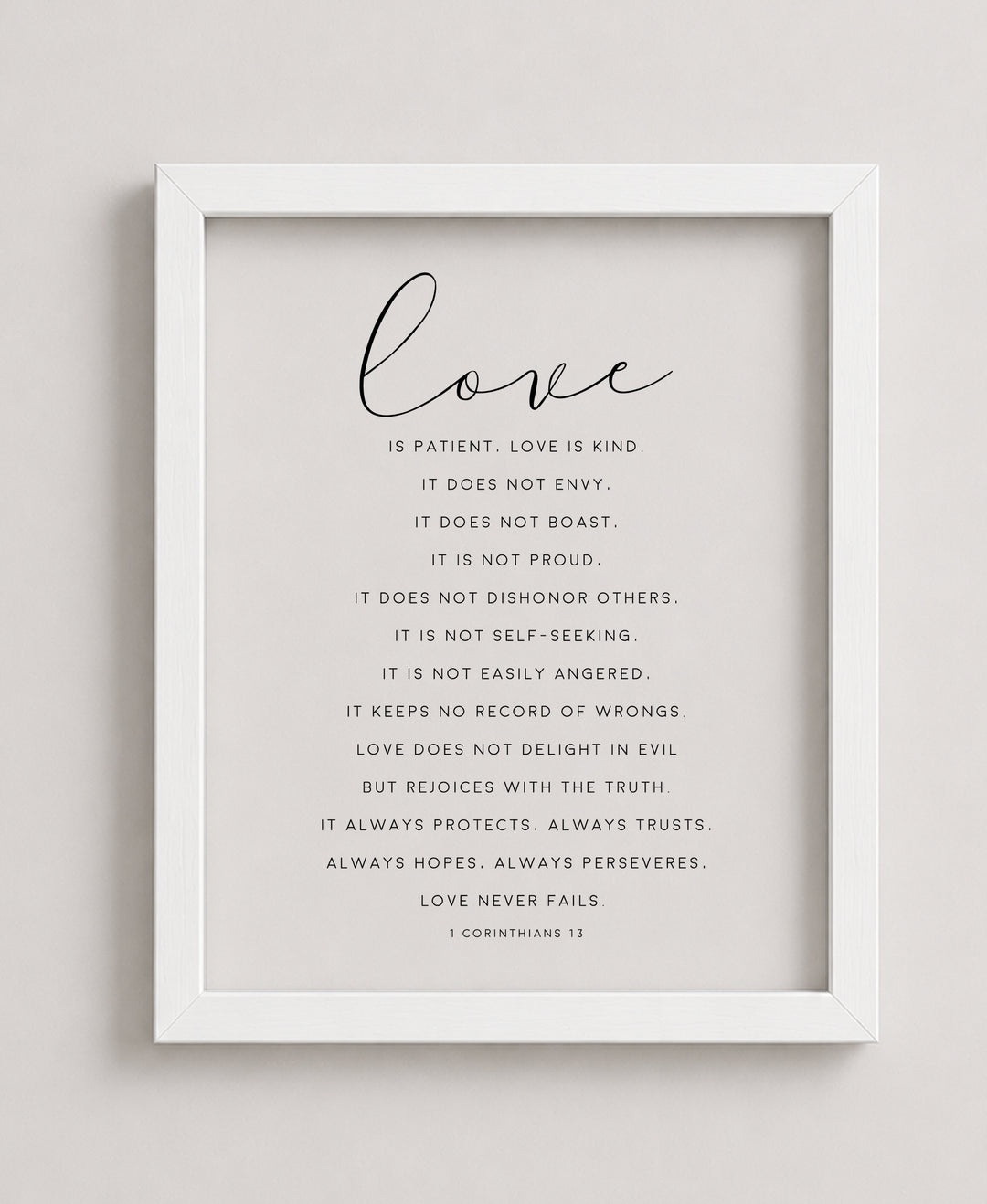 Love Is Patient Love Is Kind 1 Corinthians Family Inspirational Wall Art