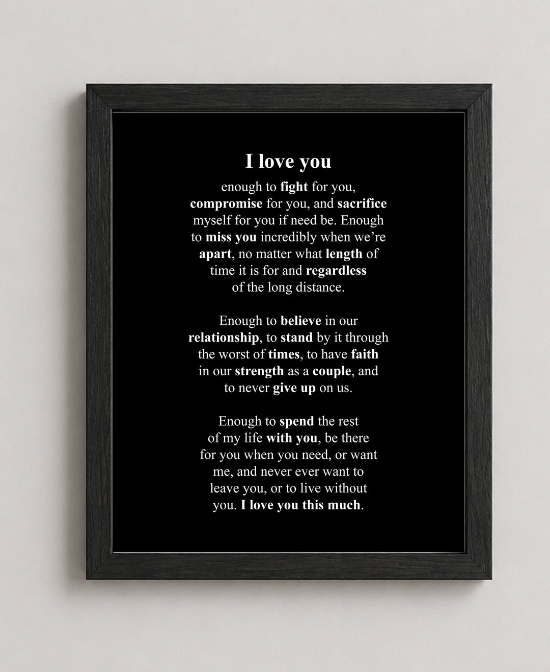 I Love You Poem Family Inspirational Wall Art