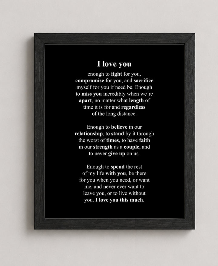 I Love You Poem Family Inspirational Wall Art