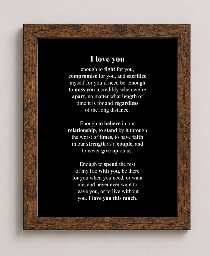 I Love You Poem Family Inspirational Wall Art