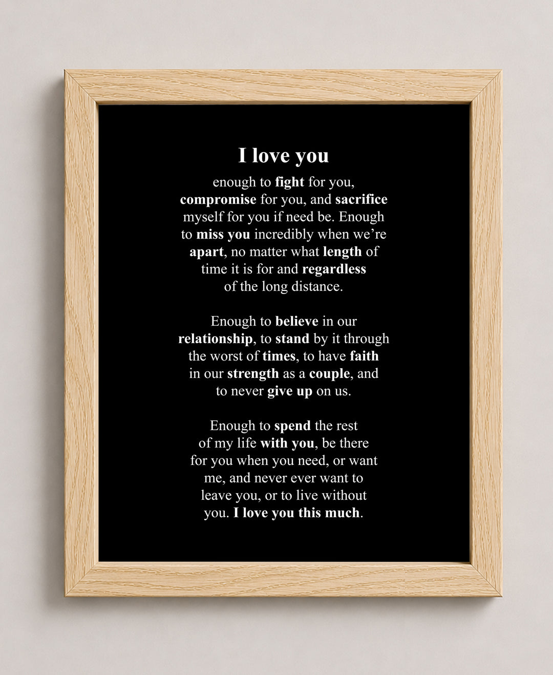 I Love You Poem Family Inspirational Wall Art