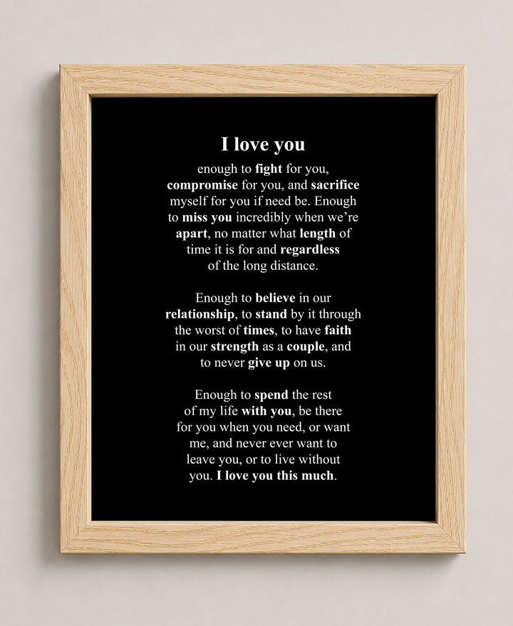 I Love You Poem Family Inspirational Wall Art