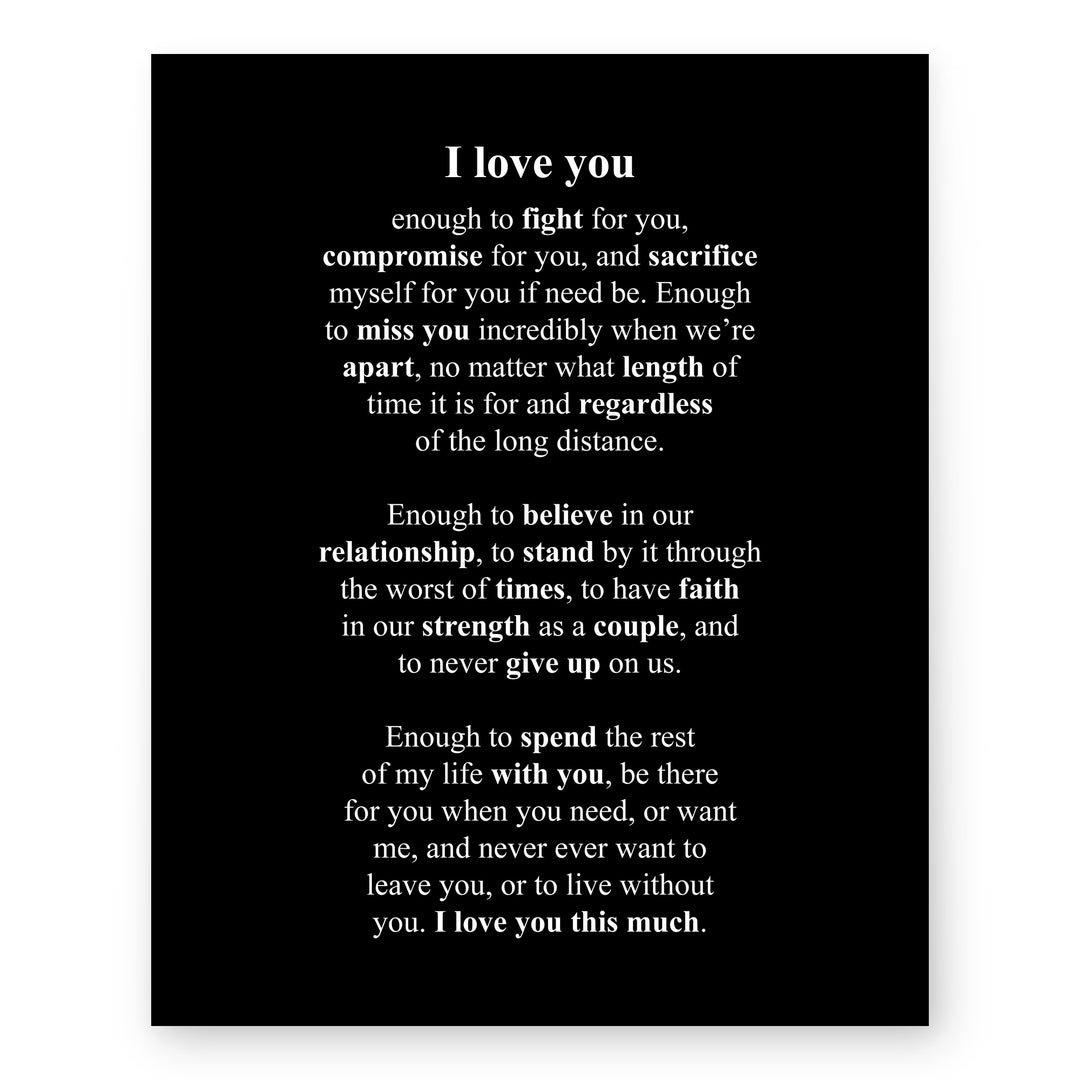 I Love You Poem Family Inspirational Wall Art