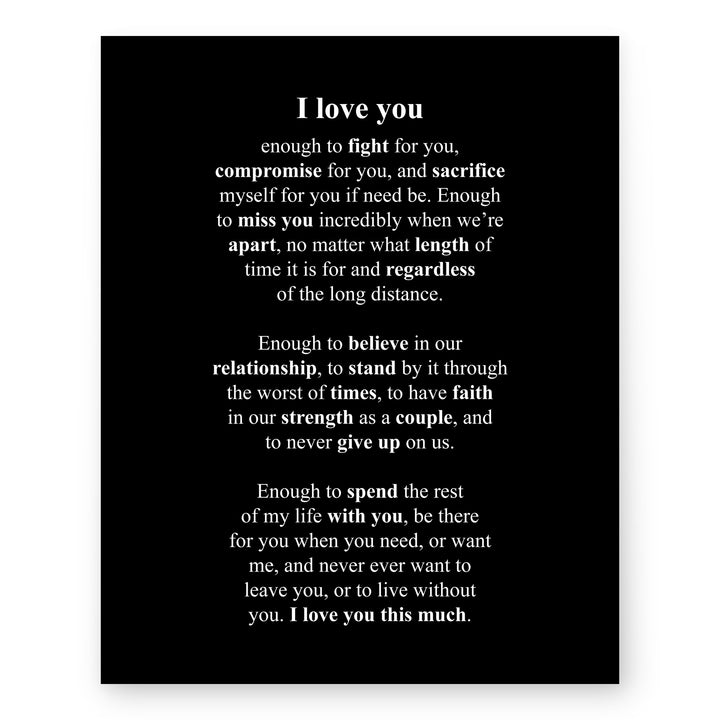 I Love You Poem Family Inspirational Wall Art