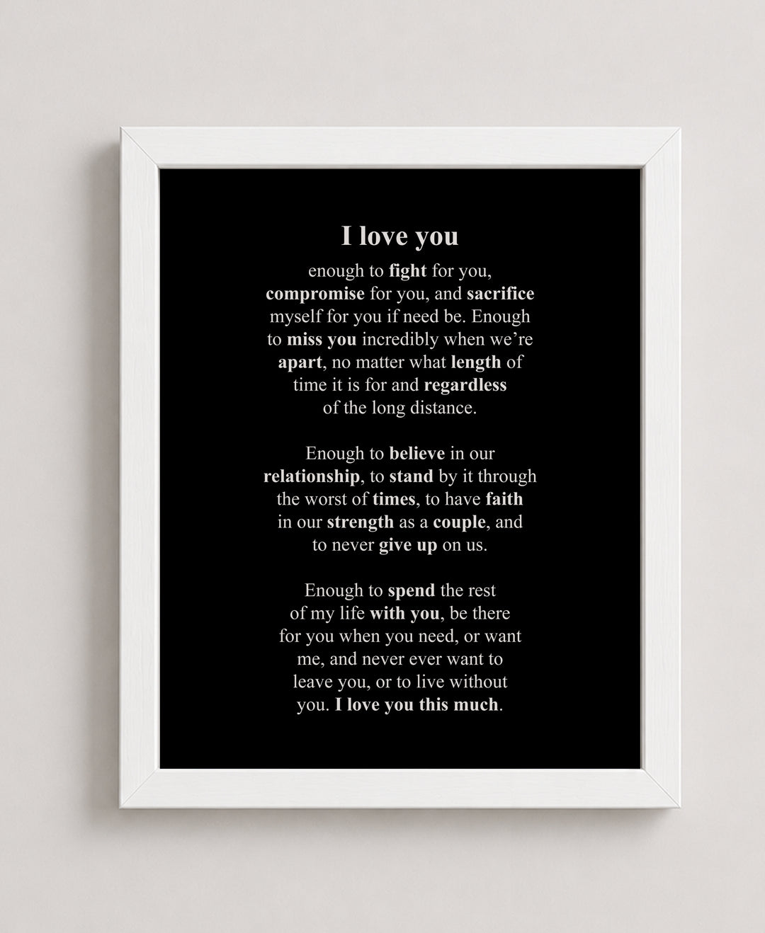 I Love You Poem Family Inspirational Wall Art