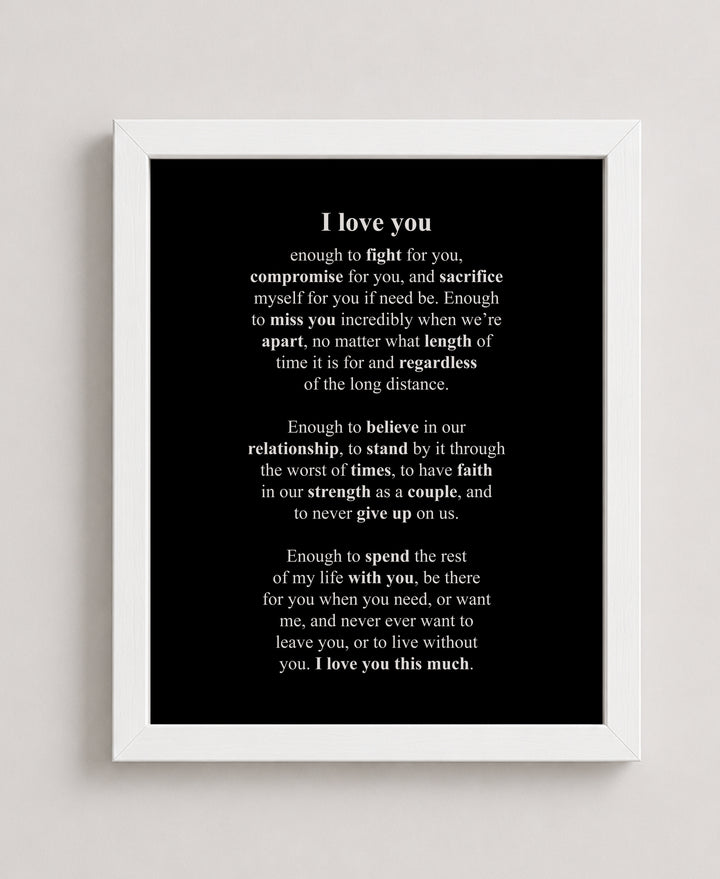 I Love You Poem Family Inspirational Wall Art