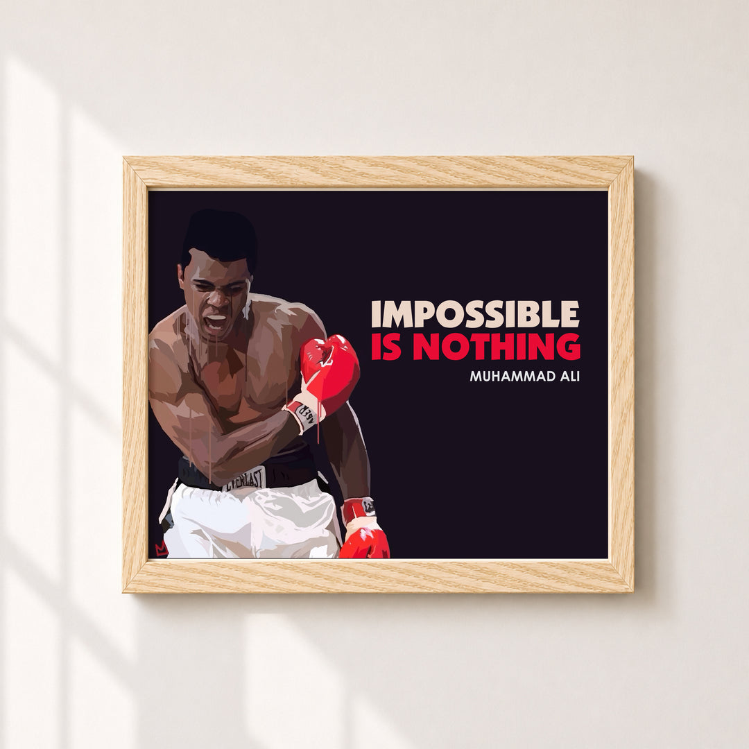 Muhammad Ali Impossible Is Nothing Inspirational Wall Art