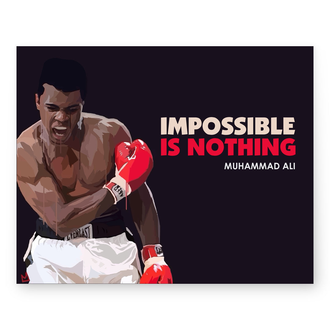 Muhammad Ali Impossible Is Nothing Inspirational Wall Art