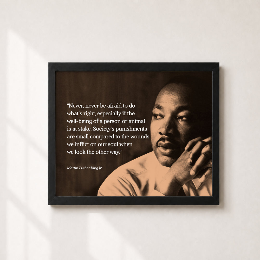 Never Be Afraid Inspirational MLK Jr Wall Art