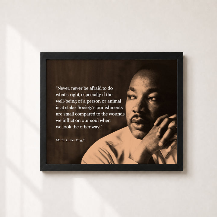 Never Be Afraid Inspirational MLK Jr Wall Art