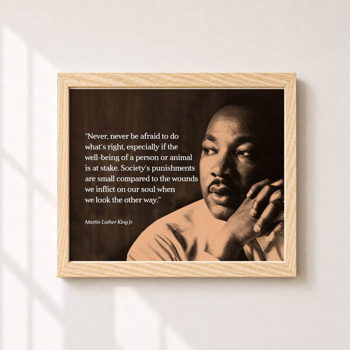 Never Be Afraid Inspirational MLK Jr Wall Art
