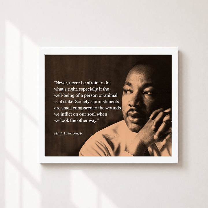 Never Be Afraid Inspirational MLK Jr Wall Art