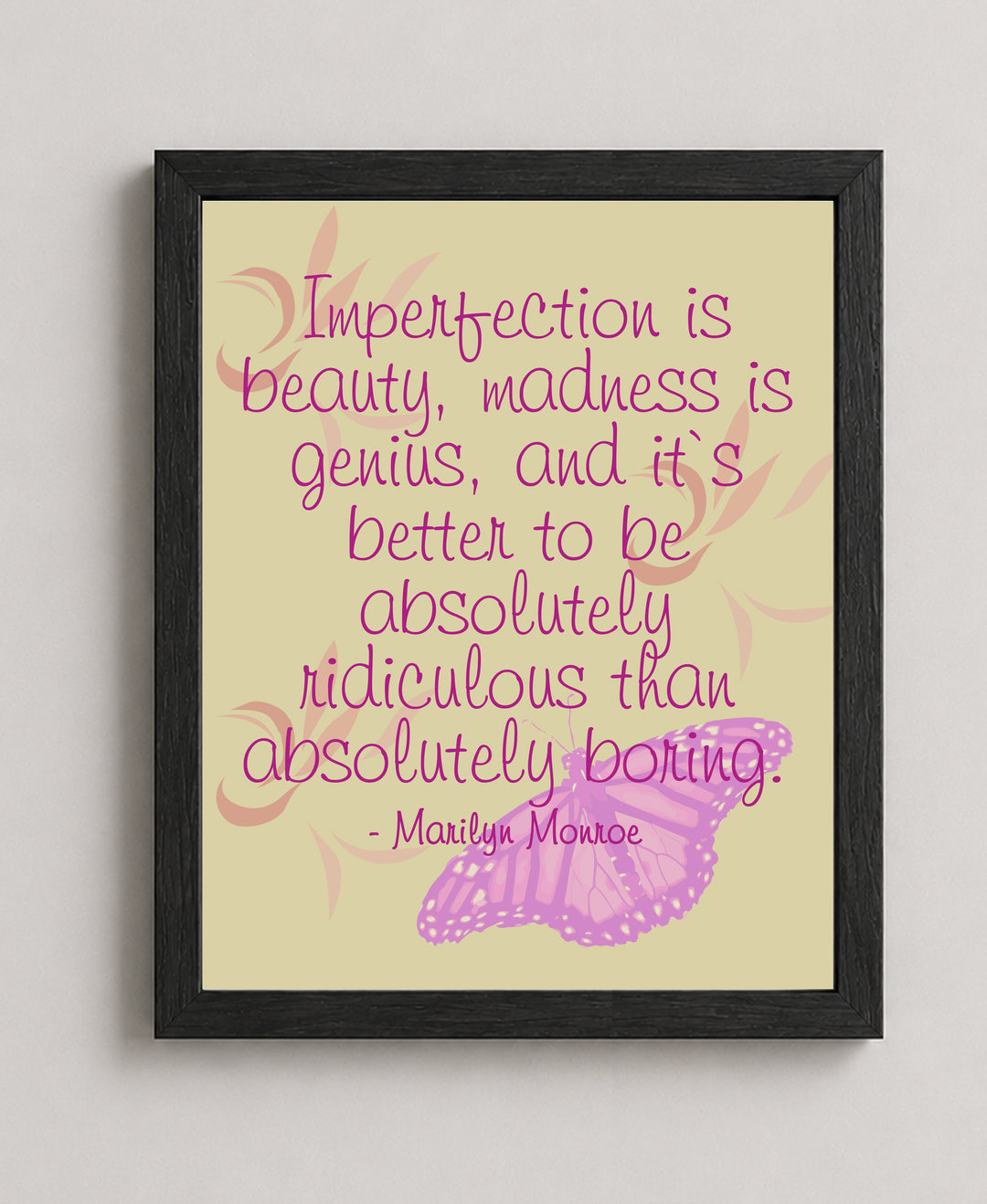 Marilyn Monroe Imperfection Is Beauty Inspirational Wall Art