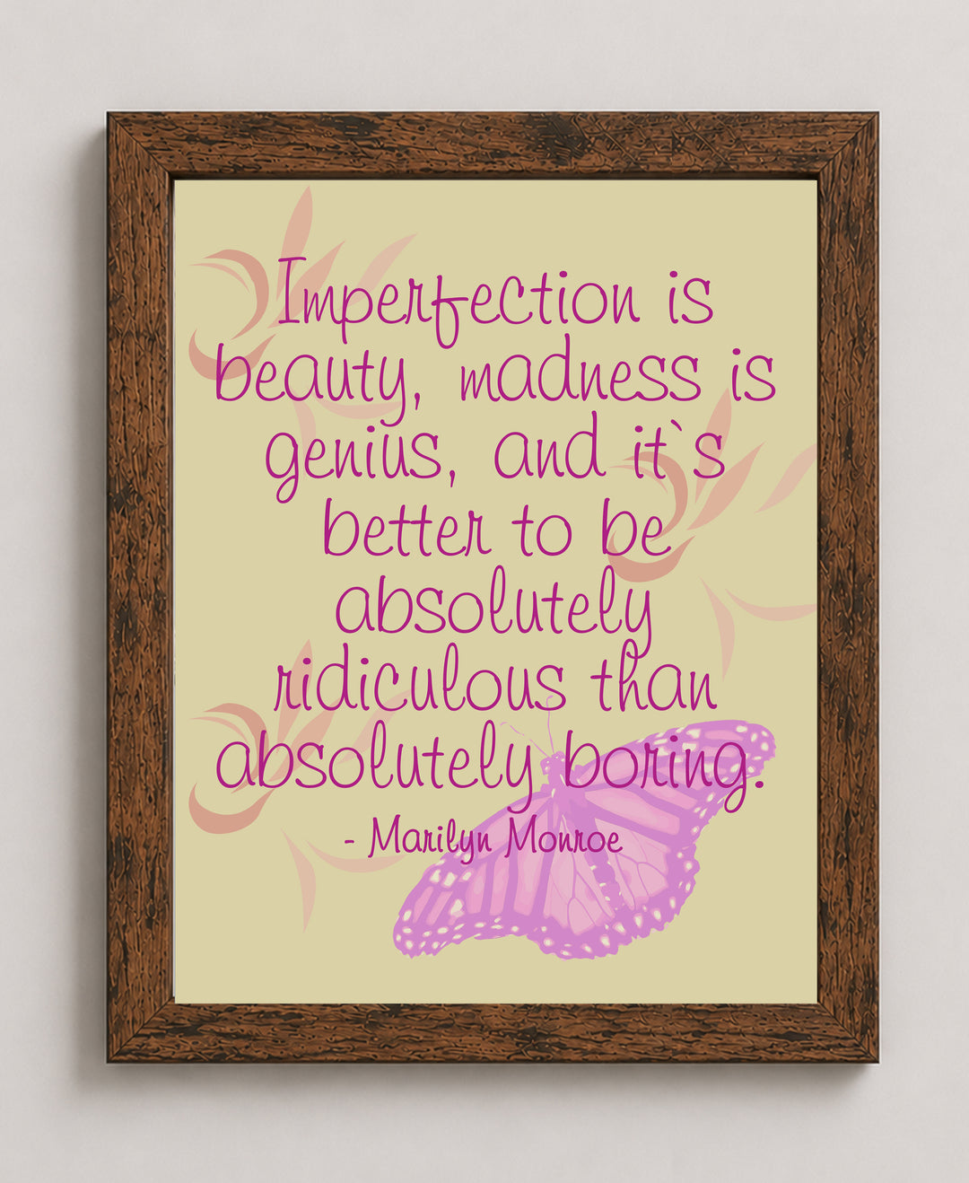 Marilyn Monroe Imperfection Is Beauty Inspirational Wall Art