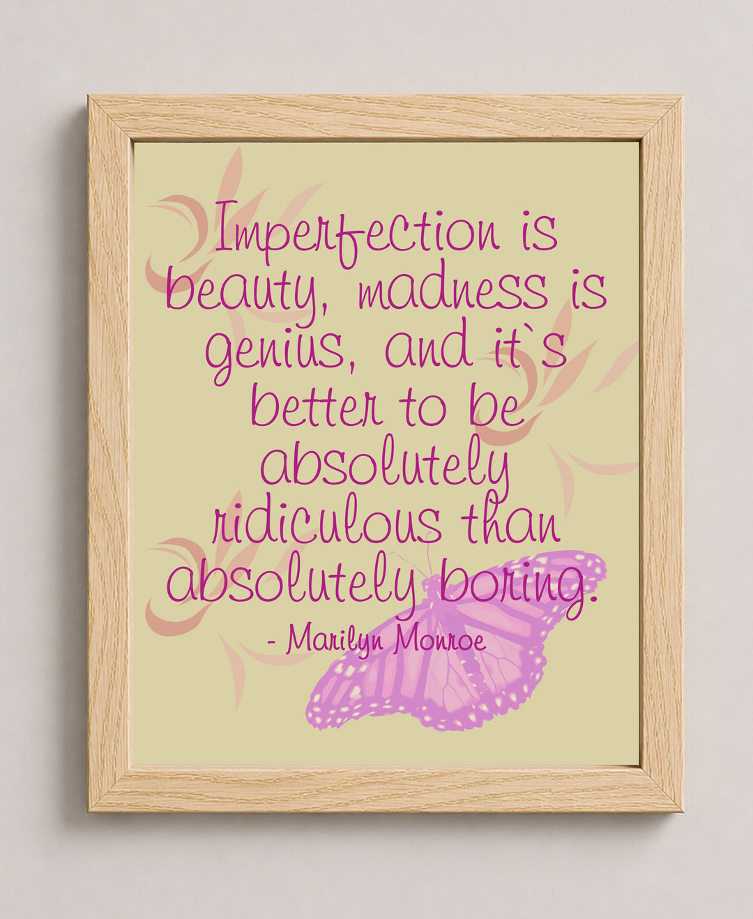 Marilyn Monroe Imperfection Is Beauty Inspirational Wall Art