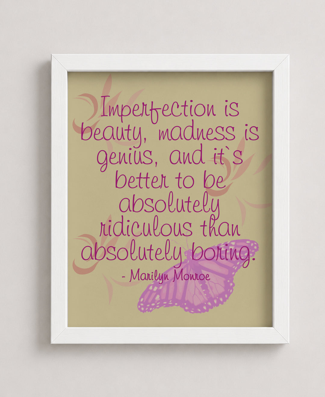 Marilyn Monroe Imperfection Is Beauty Inspirational Wall Art