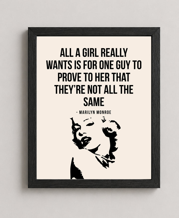 Marilyn Monroe All a Girl Really Wants Inspirational Wall Art