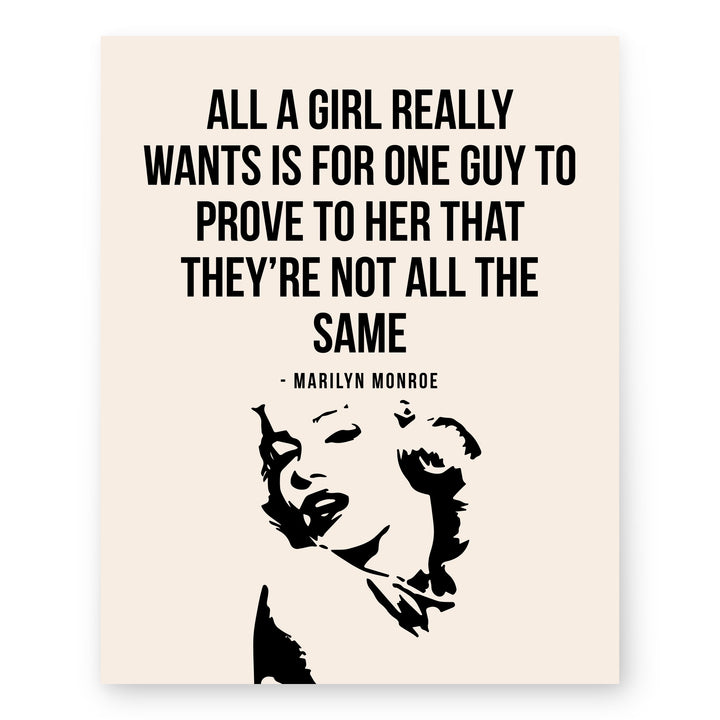 Marilyn Monroe All a Girl Really Wants Inspirational Wall Art