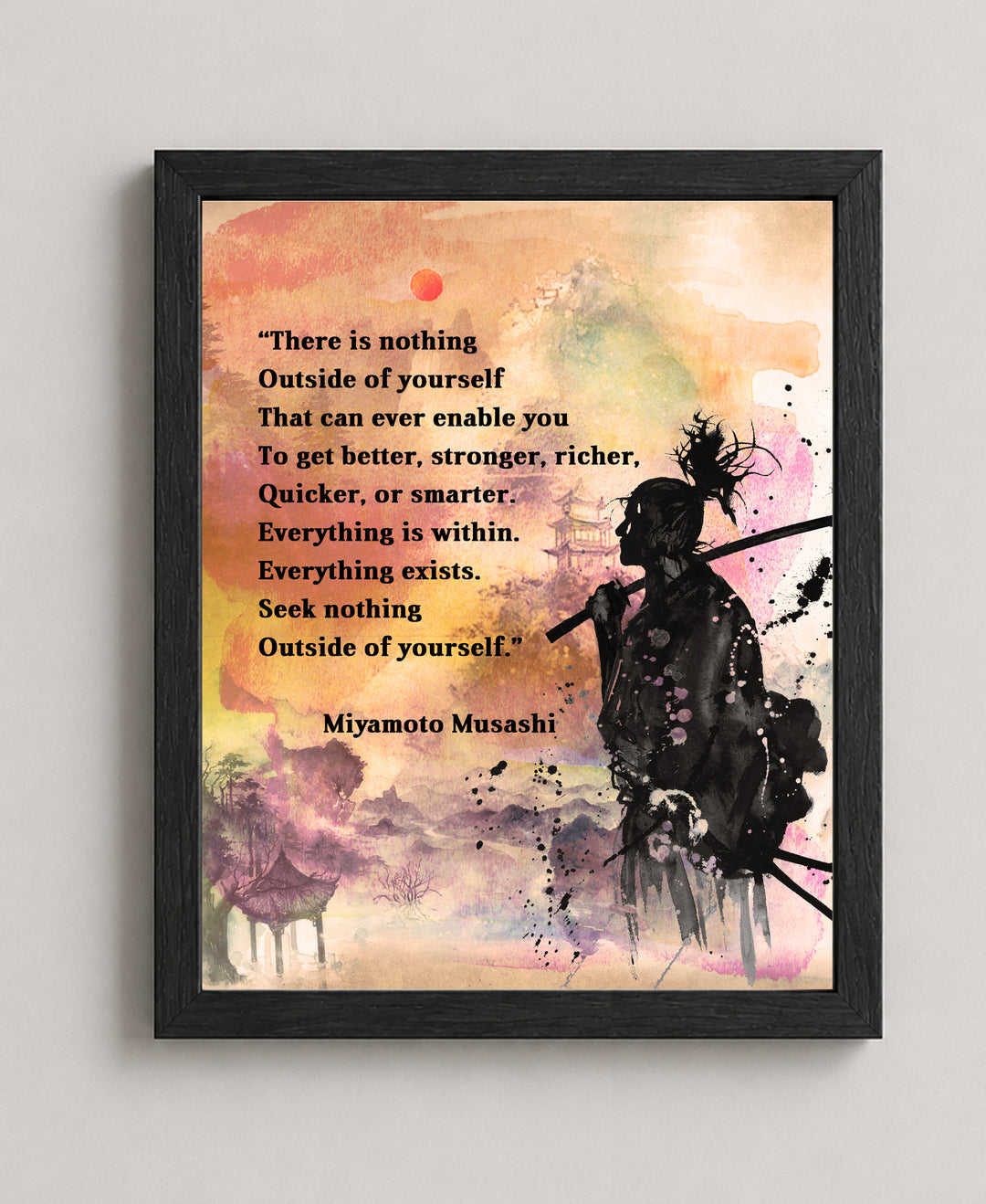 Miyamoto Musashi Quote Inspirational Japanese Wall Art