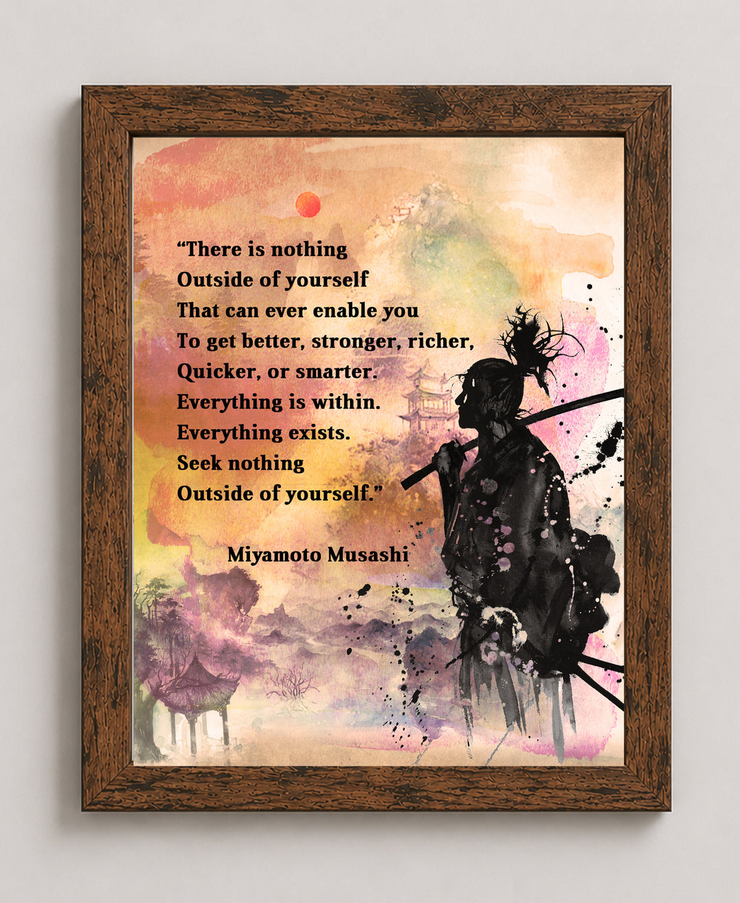 Miyamoto Musashi Quote Inspirational Japanese Wall Art