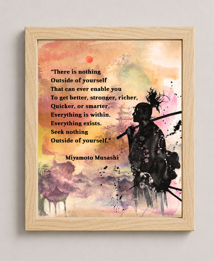 Miyamoto Musashi Quote Inspirational Japanese Wall Art