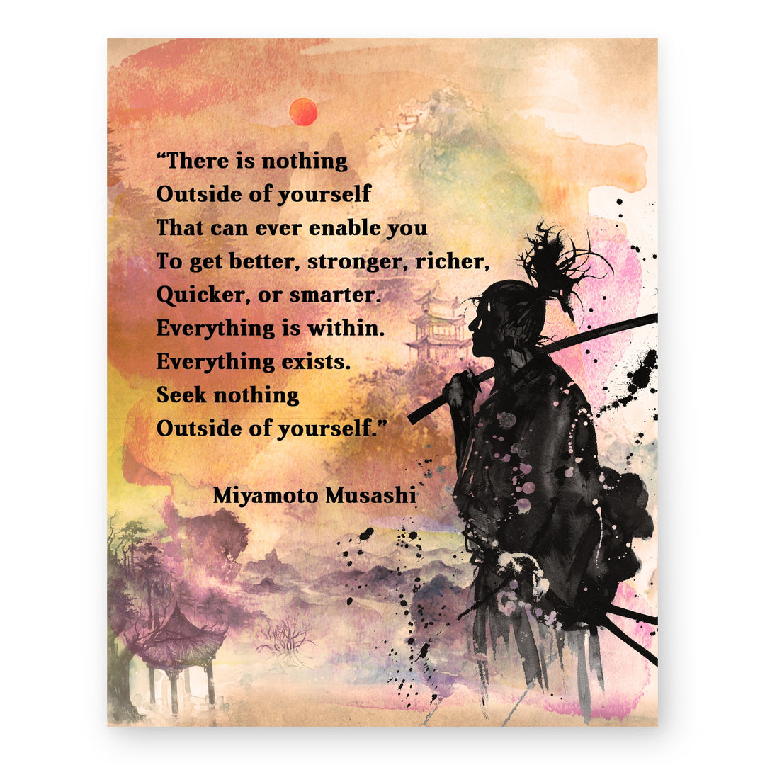 Miyamoto Musashi Quote Inspirational Japanese Wall Art