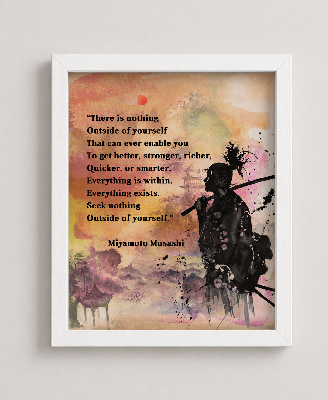 Miyamoto Musashi Quote Inspirational Japanese Wall Art