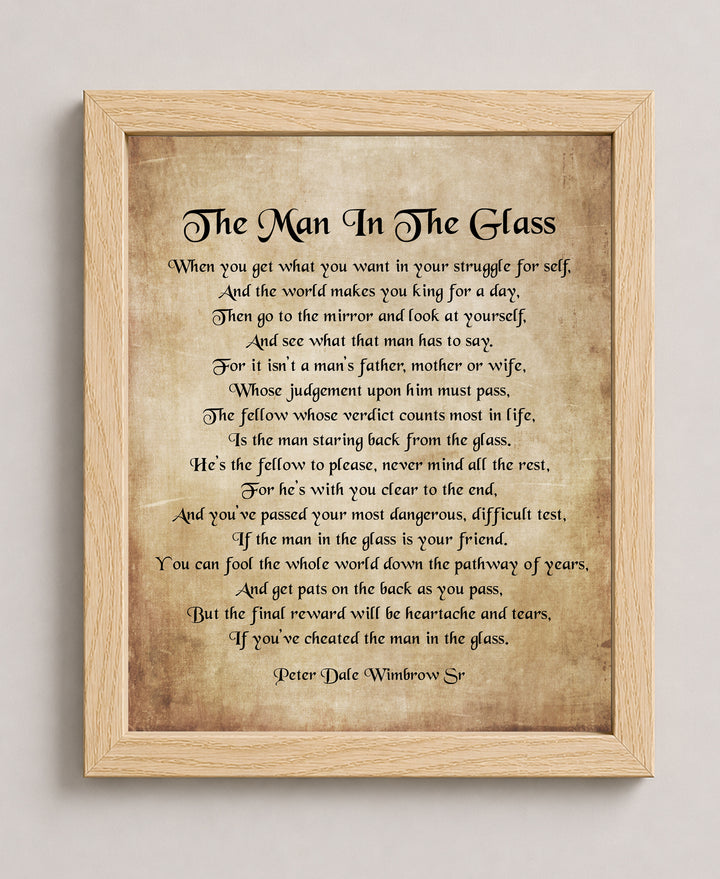 Man in Glass Inspirational Wall Art