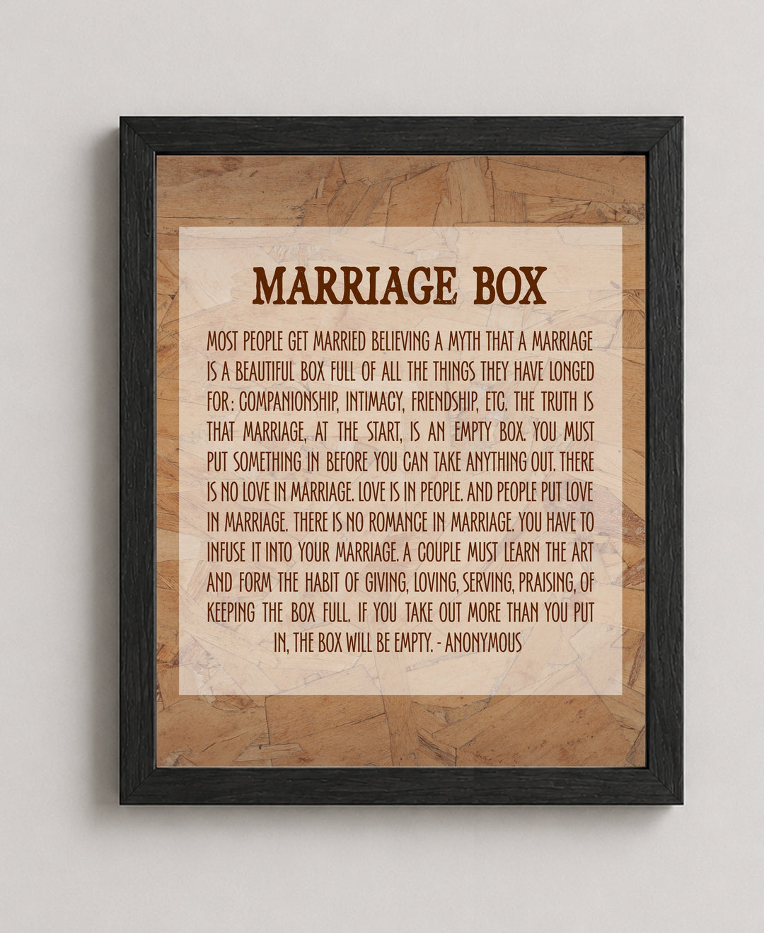 Marr Box Inspirational Wall Art