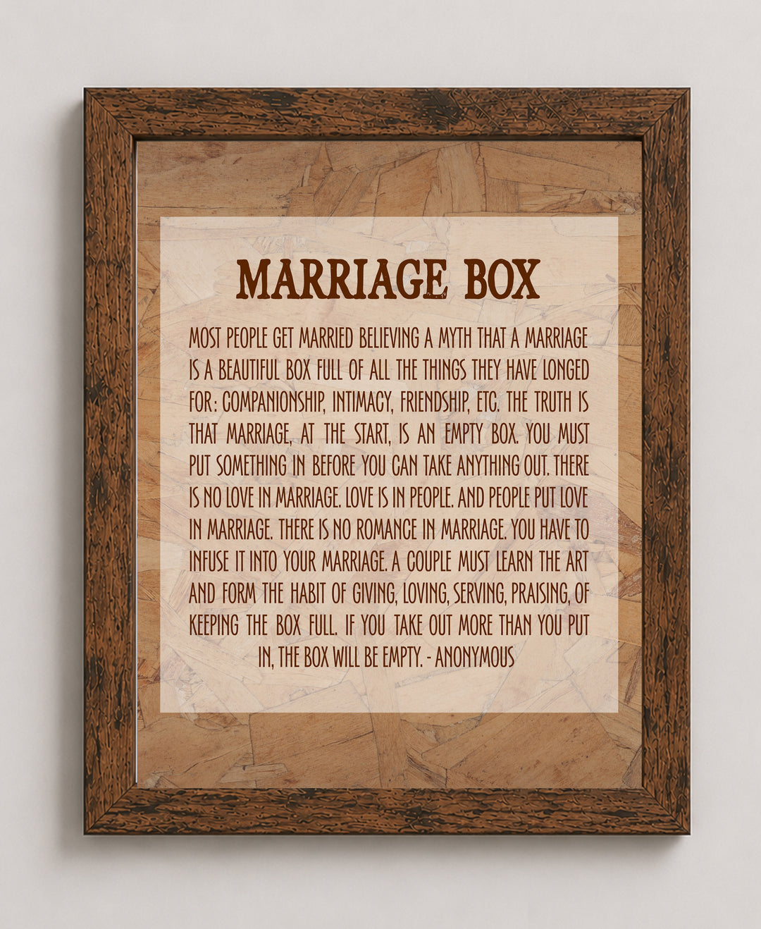 Marr Box Inspirational Wall Art