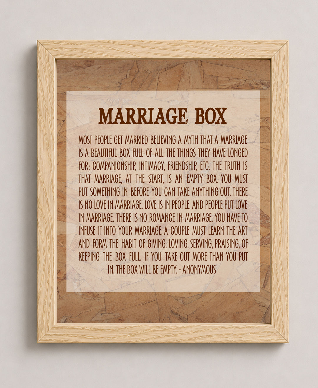 Marr Box Inspirational Wall Art