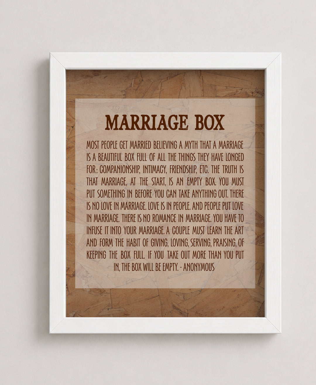 Marr Box Inspirational Wall Art