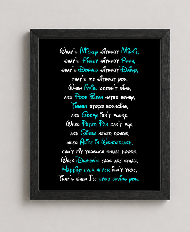 Romantic Typography Wall Art for Couples Bedroom Decor Inspirational Wall Art